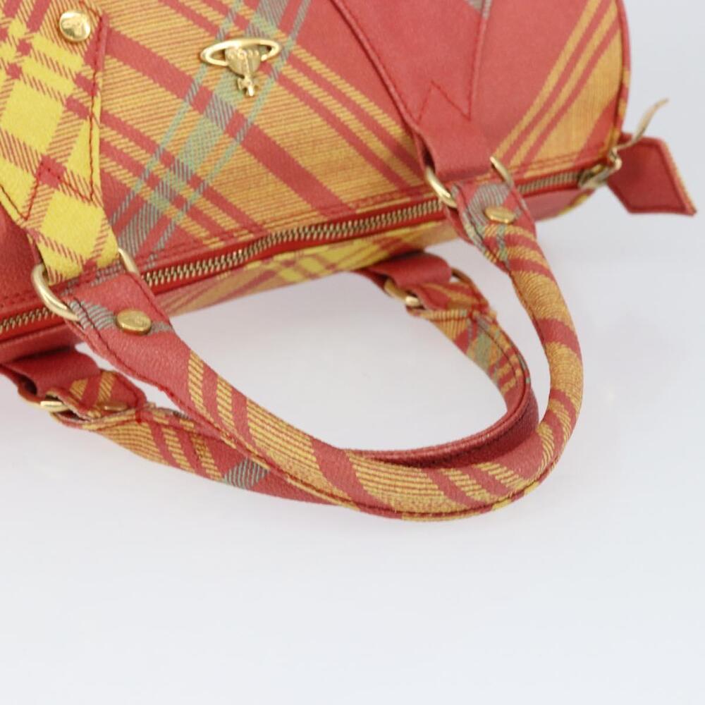 Vivienne Westwood Shukatatan Hand Bag PVC Red Gold Auth am9551 - Picture 7 of 16